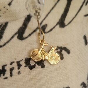 Gold Toned Bicycle Pendant Charm